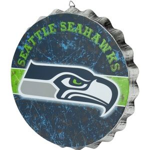 NWT Seattle Seahawks Distressed Bottlecap Sign